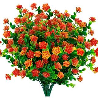 Temchy kunstige blomster falske udendørs UV -resistent buksbyg buske faux plastgrønne planter til udvendig hængende planter gårdhave gård bryllup