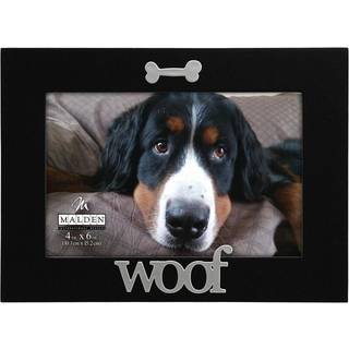 Malden International Designs Black Wood Expression Picture Frame Woof 4x6 Black