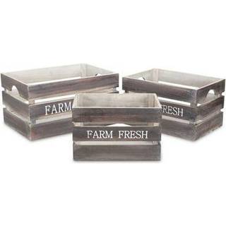 Cheungs FP-3508-3 Farm Fresh Wood Crate Set p? 3