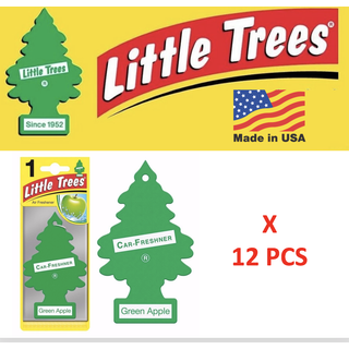 Little Trees Car Air Freshener | H?ngende papirtr? til hjem eller bil | Green Apple | Pakke med 3