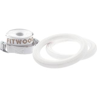 FitWood ULPU MINI Gymnastikringe 28mm - Hvid overflade / Hvid Strop