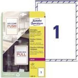 Avery L9001-10 Etiketter til vinduer 210x297mm 10ark