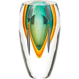 Badash Rimini Murano-stil Art Glass Vase 6 """" Tall Mouth-Blown Glass Bud Vase-Contemporary Home Decor Accent Piece