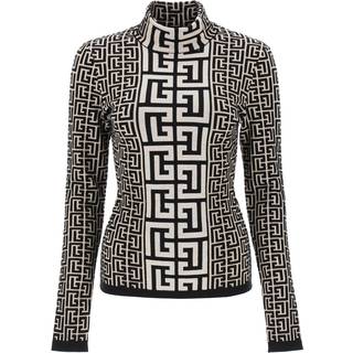 Balmain Monogram wool-blend sweater - black - XXXL