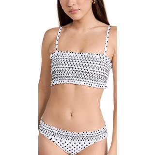Tory Burch Polka-dot bandeau bikini top - multicoloured - XS