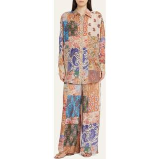 Zimmermann Devi oversized patchwork silk shirt - multicoloured - S
