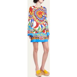 Dolce&Gabbana Carretto silk-blend minidress - multicoloured - XXS