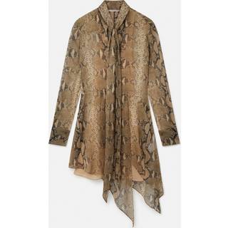 Stella McCartney Snake-effect silk chiffon shirt dress - brown - 4 XS