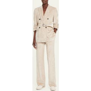 Brunello Cucinelli Double-breasted corduroy velvet blazer - beige - XL+