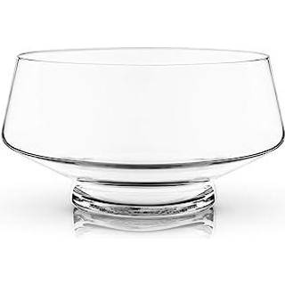 Viski punchskål i glas med fod og vinklet design – tung bund, kapacitet på 2,5 gallon, et elegant midtpunkt