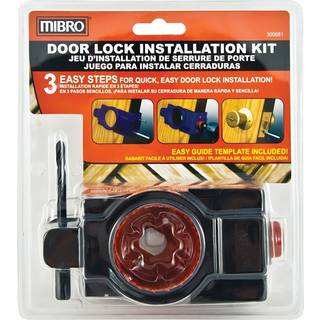 Mibro 300681 D?rl?s og deadbolt installationss?t lavet af kulstofst?l og designet til tr?d?re sort