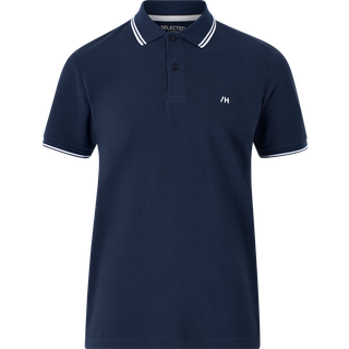 Selected kortærmet polo med økologisk bomuld i navy blazer til herre