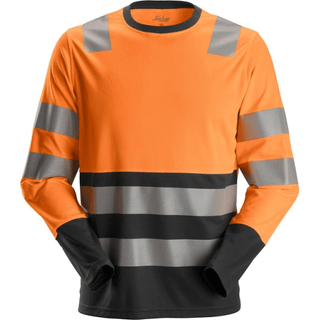 Snickers langærmet T-shirt 243 klasse 2, orange/sort, M 24335504005
