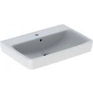 Geberit Renova Plan håndvask til borplademontering: B=70cm, T=48cm, Hanehul=Midtpå, Overløb=Synlig, Hvid
