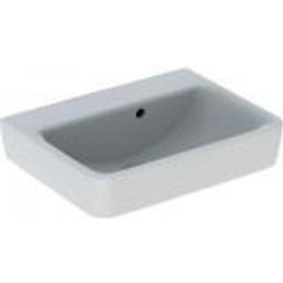 Geberit Renova Plan håndvask med overløb asymmetrisk: Hvid, B=50cm, H=16.5cm, T=38cm, Hanehul=Uden, Overløb=Synlig