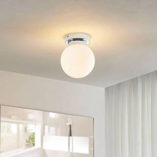Lindby Tavino loftslampe, sfærisk skærm, krom