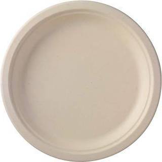 Greaseproof rund tallerken bagasse Ø15cm beige