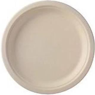 Greaseproof rund tallerken bagasse Ø18cm beige
