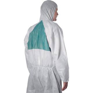 Beskyttelsesdragt 4520 hvid/grøn 3XL