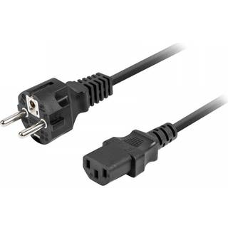 Lanberg Strømkabel CEE 7/7 til C13 VDE - Sort - 1.8m