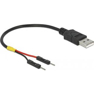 USB-A han til 2 x Pin han strømkabel - 10 cm
