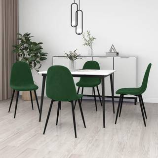 spisebordsstole 4 stk. velour mørkegrøn