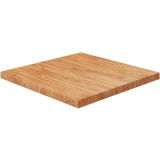 firkantet bordplade 70x70x4 cm behandlet massivt eg lysebrun