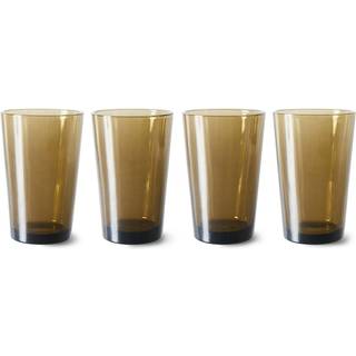 HKliving 70's glassware teglas 20 cl 4-pak Mud brown