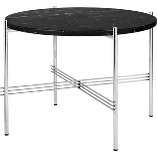 GUBI TS Sofabord Round Ø55 Poleret Stål/Black Marquina Marmor