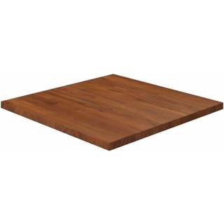 firkantet bordplade 60x60x2,5 cm behandlet massivt eg mørkebrun