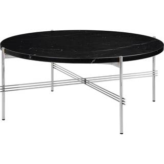 GUBI TS Sofabord Round Ø80 Poleret Stål/Black Marquina Marmor