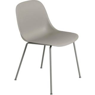 Muuto Fiber Spisebordsstol med Tube Base Grå