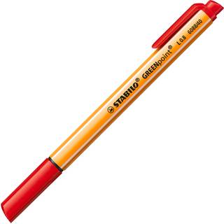Stabilo 150-6088-40 Rød, greenpoint Fibre-Tip 0,8mm (10stk.)