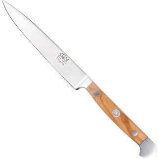 Güde Alpha Olive Spickmesser 13 cm - CVM-Messerstahl - Griffschalen Olivenholz - Braun,Silber