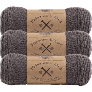 (3 pakke) Lion Brand Yarn Fishermen's Wool Yarn Brown Heather