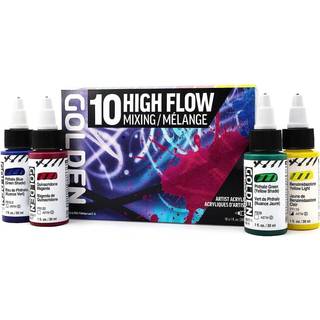 Golden Artist Colors High Flow Mixing Sæt med akrylmaling 10 x 30 ml