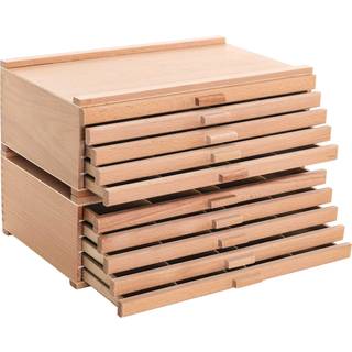 U.S. Art Supply 10 skuffe Wood Artist Supply Opbevaringsboks - Pasteller Blyanter Pens mark?rer b?rster