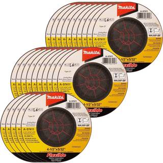 Makita A-97411-25 4-1/2 """" X 5/32 """" X 7/8 """" INOX Flex Grinding Wheel 36 Grit 25 Pack