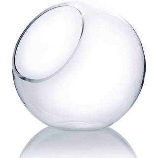 WGV Slant Cut Bowl Glass Vase Bredde 9 """" H?jde 9 """" Clear Round Globe Planter Terrarium Orb Candy Dish Fruit Jar Floral Container til hjemmekont