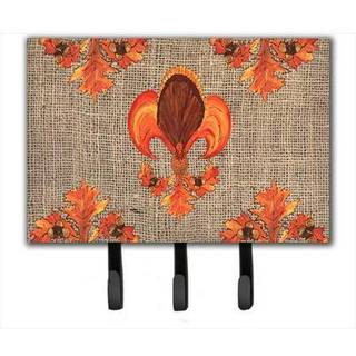 """" Caroline's Treasures 8744th68 Thanksgiving Turkey Fleur de Lis Leash Holder eller Key Hook Large Multicolor """"