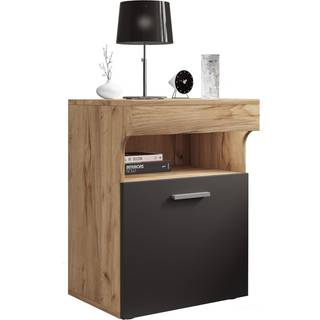 SlepalM natbord 1 låge 1 hylde antracit, egetræ dekor.