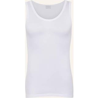 HANRO Herren Tanktop weiß Reine Baumwolle unifarben