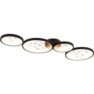 LED-loftslampe Groovy fire lys sort 3.000K