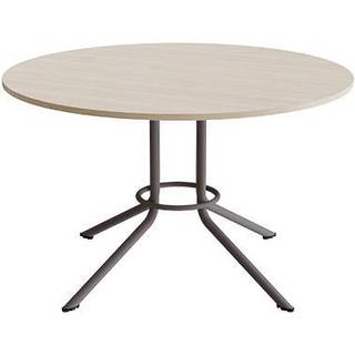 Bord Atlas 1133 Ø1200x720mm, Hvidpigmenteret eg med gråt understel