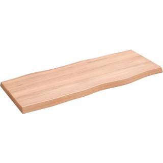 bordplade 100x40x(2-4) cm naturlig kant behandlet træ lysebrun