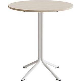 Bord Atlas 1133 Ø800x900mm, Hvidpigmenteret eg med hvidt understel