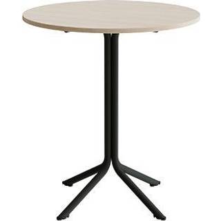 Bord Atlas 1133 Ø800x900mm, Hvidpigmenteret eg med sortoliven understel