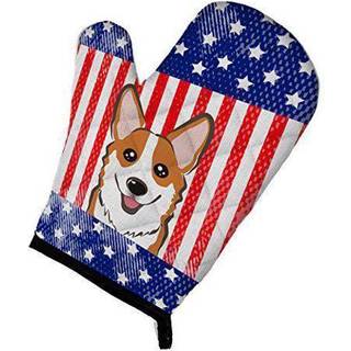 """" Caroline's Treasures BB2184OVMT American Flag and Red Corgi Oven Mitt 12 """" ""af 8,5"" """" Multicolor """"