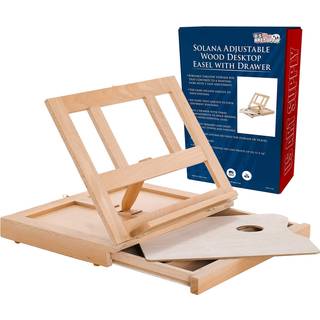 U.S. Art Supply Solana Justerbart tr?bord staffeli med opbevaringsskuffe Palet Palette Premium Beechwood - B?rbar tr?artist Desktop Board til l?r