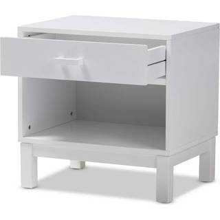 Baxton Studio Deirdre moderne og moderne hvidt tr? 1-skuffe natbord